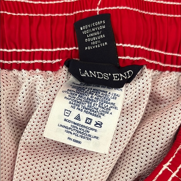 Lands' End Red Board Shorts Swimwear like new - Picture 3 of 4